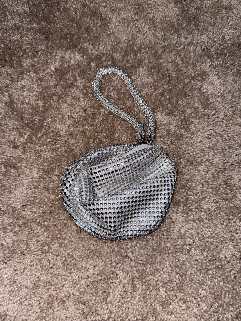 Silver Rhinestone Small Wristlet Bag - Picture 2 of 4